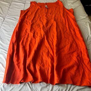 New Gillian Grey Womens Straight Fit Linen Tank Maxi Dress Size 34 Orange 602943